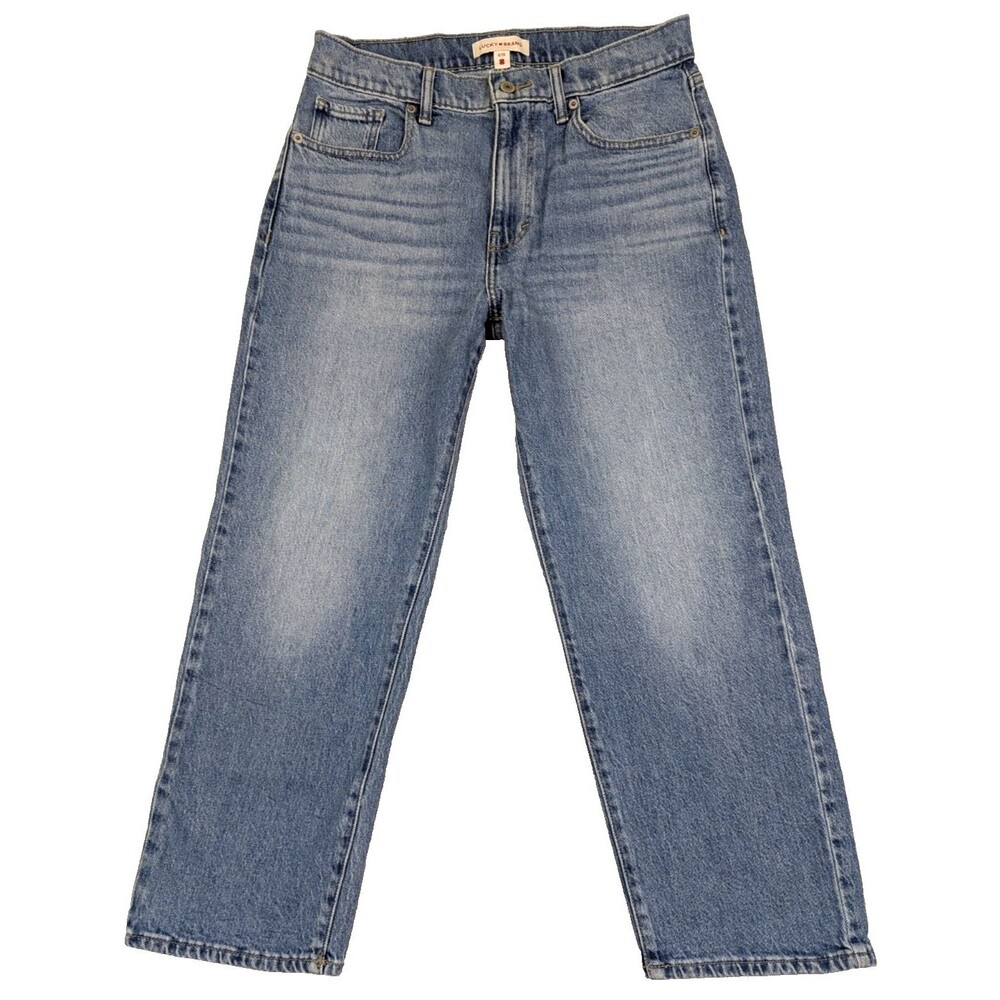 Lucky Brand 90s Loose High Rise Crop Womens Jeans 30x24 Relaxed Denim Wide Leg